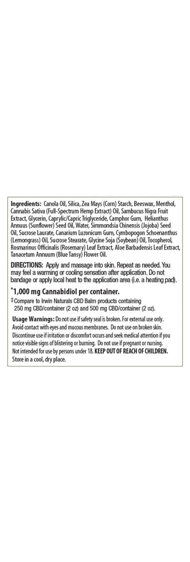 CBD Balm 1000mg: Menthol